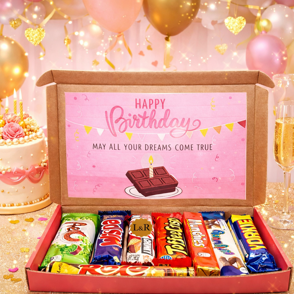 Birthday Chocolate Gift Box for Her – Elegant Birthday Gift, Chocolate Hamper, Letterbox Gifts