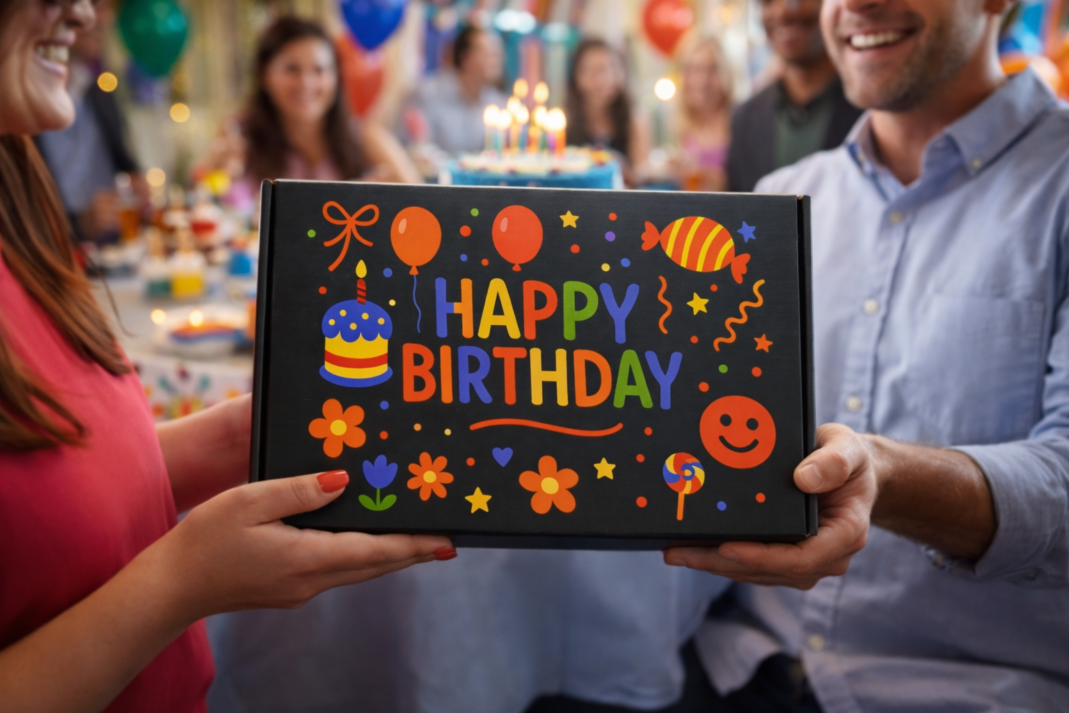 Happy Birthday Chocolate Gift Box | 8 Full Sized Bars | Letterbox Gifts | For Kids | Him | Her | 18th 21st 30th 40th 50th Birthday |